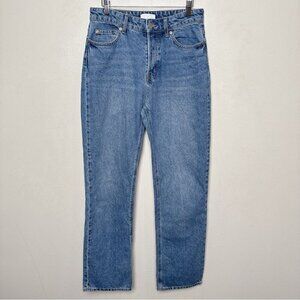 H&M Womens 6 Straight High Rise Jeans Medium Wash